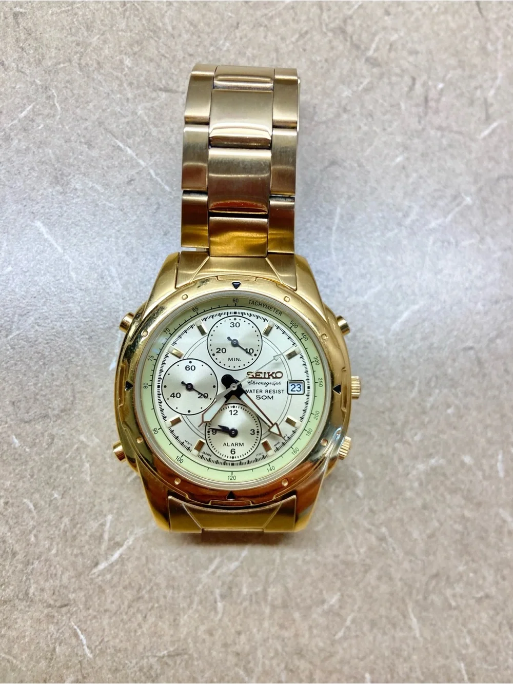 Seiko Chronograph 7T32-6M59 1990s quartz watch